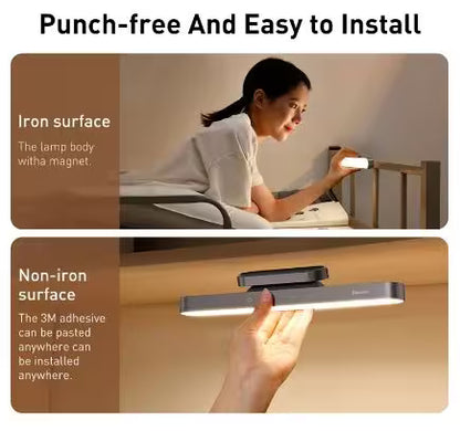 LED reading lamp with text on iron and non-iron surfaces