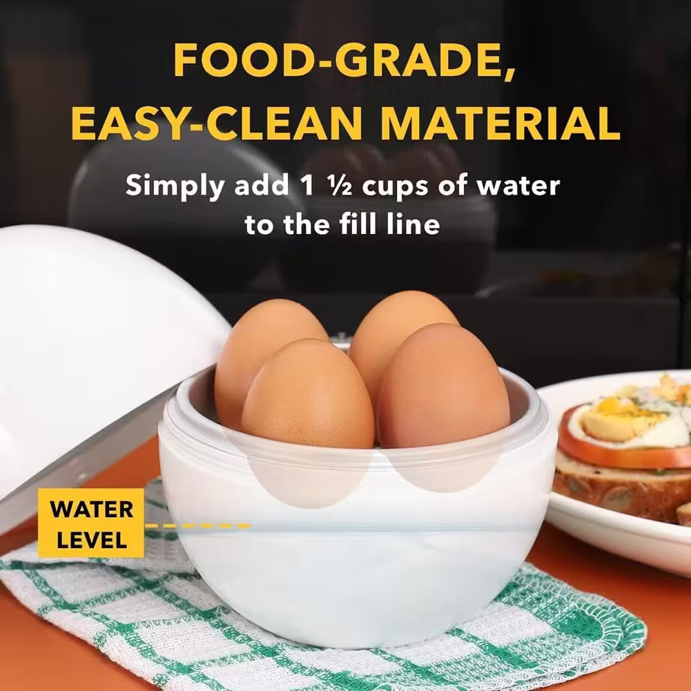 Microwave Egg Boiler – Fast 4-Egg Cooker for Busy Parents (No Stove Needed!)
