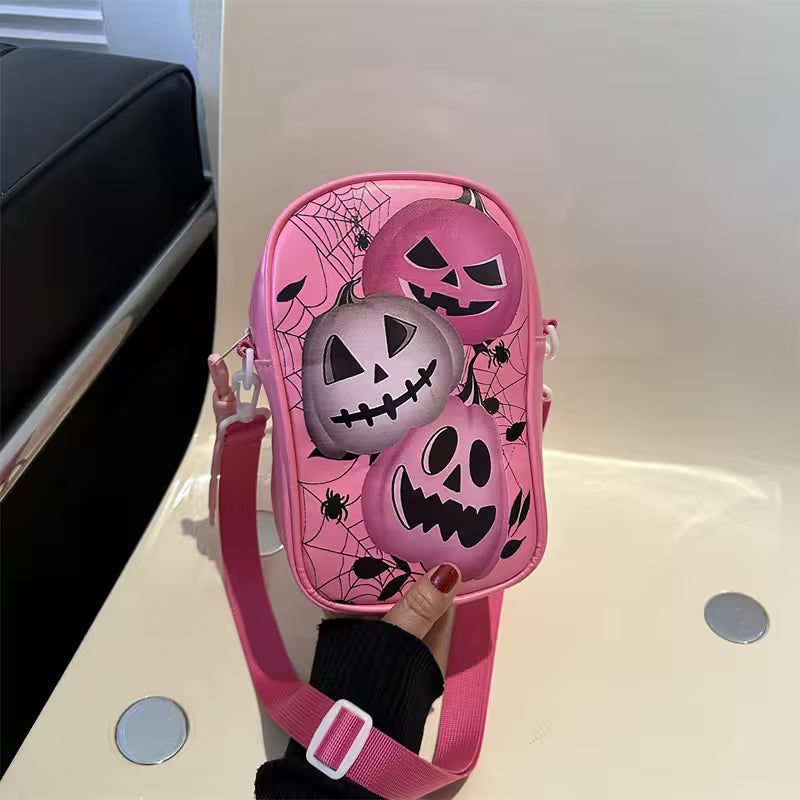 Mini Crossbody Bag For Phone – Women’s Halloween & Gothic Print Small Shoulder Purse with Adjustable Strap and Zip Closure