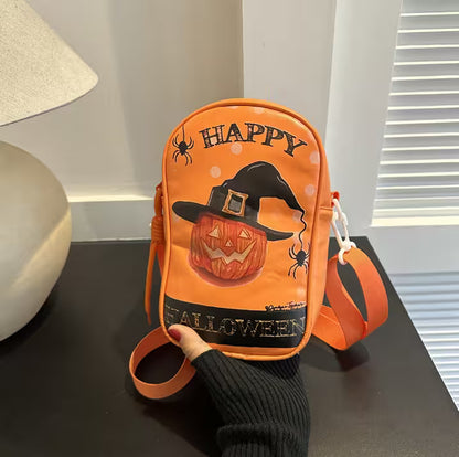 Mini Crossbody Bag For Phone – Women’s Halloween & Gothic Print Small Shoulder Purse with Adjustable Strap and Zip Closure