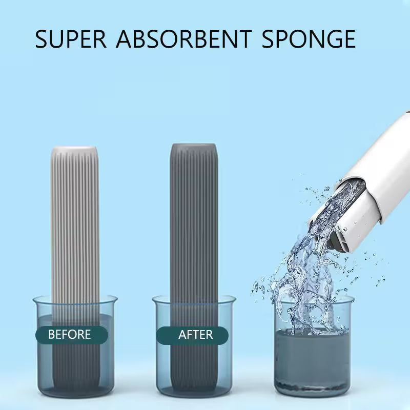 Mini Mops House Cleaning with Super Absorbent Sponge | One-Press Wring | Hands-Free Cleaning | Bathroom, Kitchen, Car & Floor