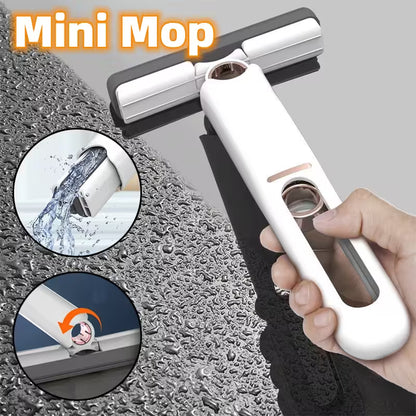 Mini Mops House Cleaning with Super Absorbent Sponge | One-Press Wring | Hands-Free Cleaning | Bathroom, Kitchen, Car & Floor