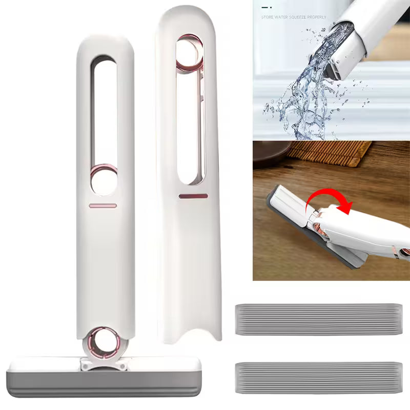 Mini Mops House Cleaning with Super Absorbent Sponge | One-Press Wring | Hands-Free Cleaning | Bathroom, Kitchen, Car & Floor