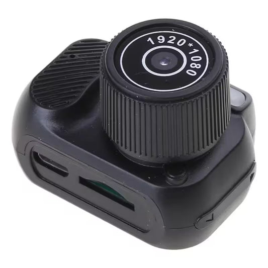 Black car dashboard camera with a lens and '1920x1080' text on a white background