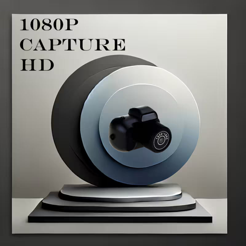 Camera with '1080P Capture HD' text on a gray background