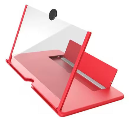 Red and clear makeup compact on a white background