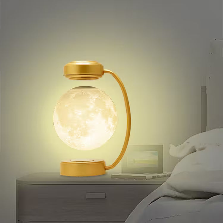 Decorative lamp on a nightstand with a warm glow in a bedroom setting