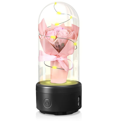 Pink Rechargeable Waterproof LED Light Bluetooth Speaker Ornament - Black Base