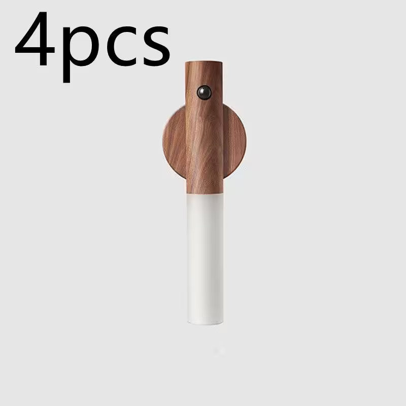 Wooden and white wall-mounted holder on a light gray background with '4pcs' text.