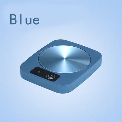 Blue square-shaped device with a power indicator on a light blue background