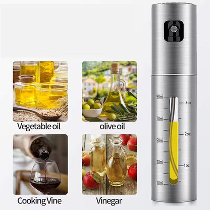 Olive Oil Sprayer for Cooking – Fine Mist Pump Bottle with Measurement Scale, 100ml, for Air Fryer, Salad & Grilling