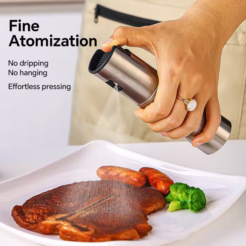 Olive Oil Sprayer for Cooking – Fine Mist Pump Bottle with Measurement Scale, 100ml, for Air Fryer, Salad & Grilling