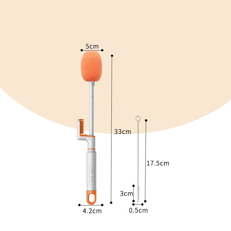 Orange Long Handle Bottle Brush