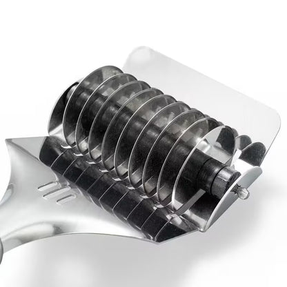 Metallic hair dresser comb on a white background