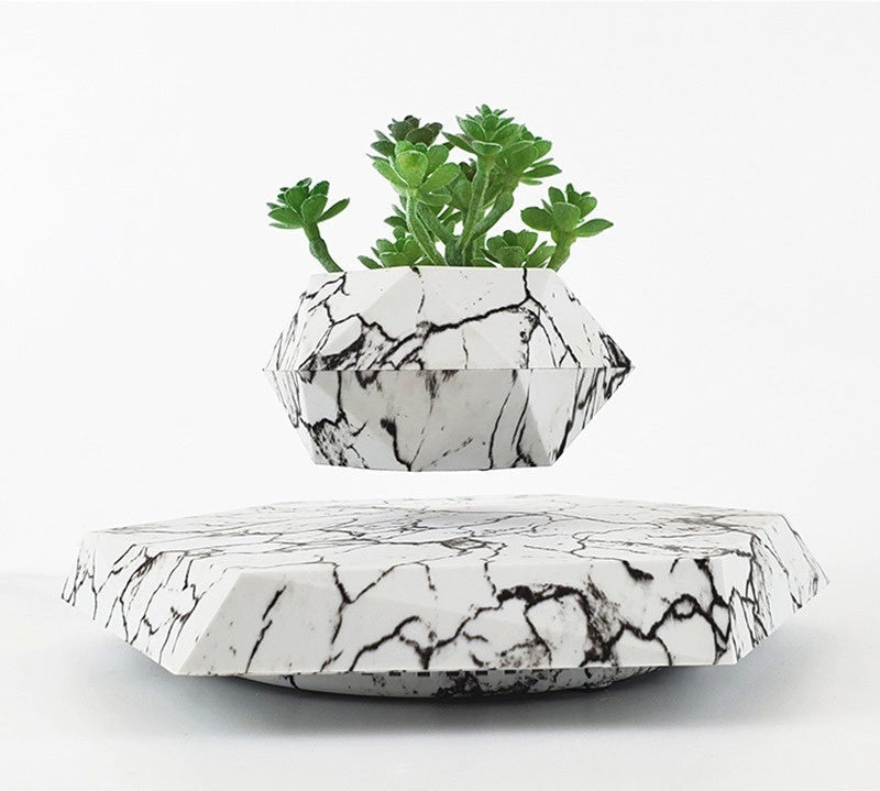 Marble Color Levitating Plant Pot