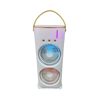 Portable speaker with colorful LED lights on a white background