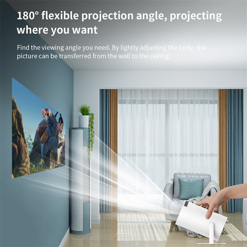Project your favorite movie anywhere with the 180 Degrees flexible option