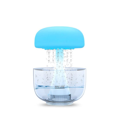 Clear water filter with blue top on a white background