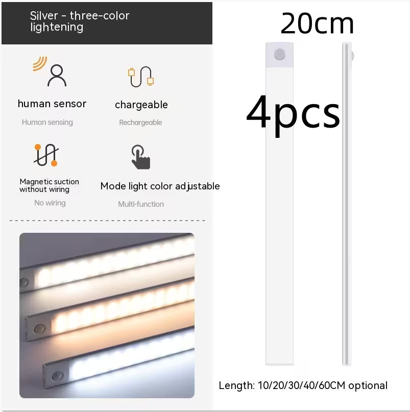 LED strip lights with features and specifications on a white background
