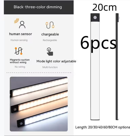 Light strip packaging with features and dimensions on a white background
