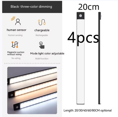 LED strip lights with features and dimensions on a white background