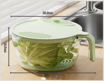 Green Large Rice Washer Strainer with Lid – Snap-Lock Colander for Rice, Beans & Veggies (No Mess, No Spills!)