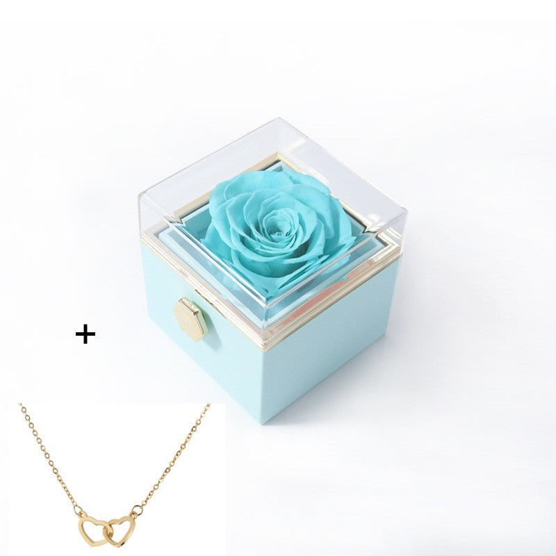 Blue Box + Gold Necklace