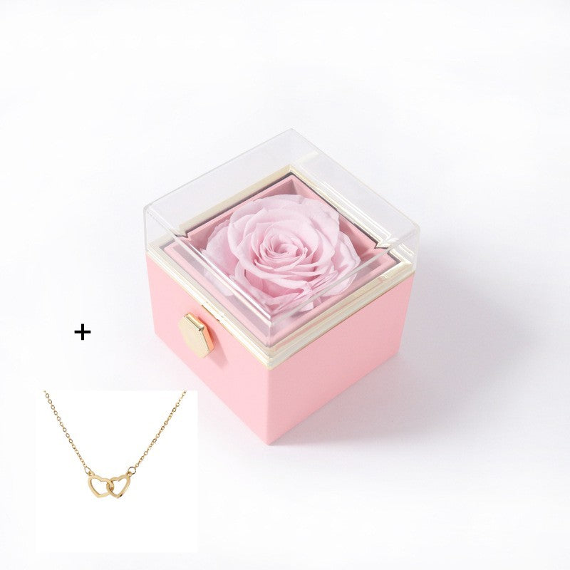 Pink Box + Gold Necklace