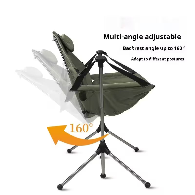 Multi-angle adjustable chair with backrest angle indicator on a white background