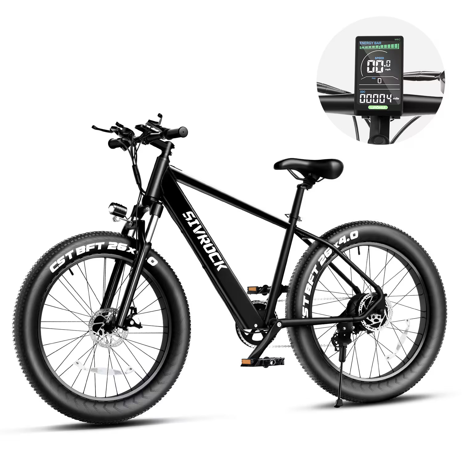 SIVROCK 1000W Fat Tire Electric Bike for Adults – 75-Mile Range, 25MPH, 15AH Battery, 4-Mode All-Terrain