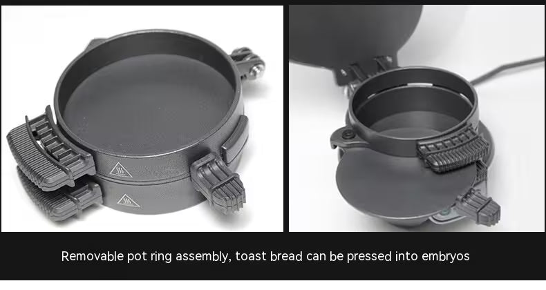 Removable pot ring assembly with text on a white background