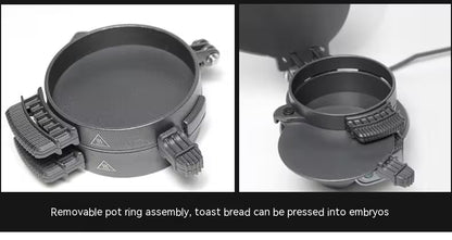 Removable pot ring assembly with text on a white background