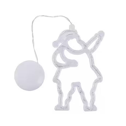 Clear plastic toy figure with a ball on a white background