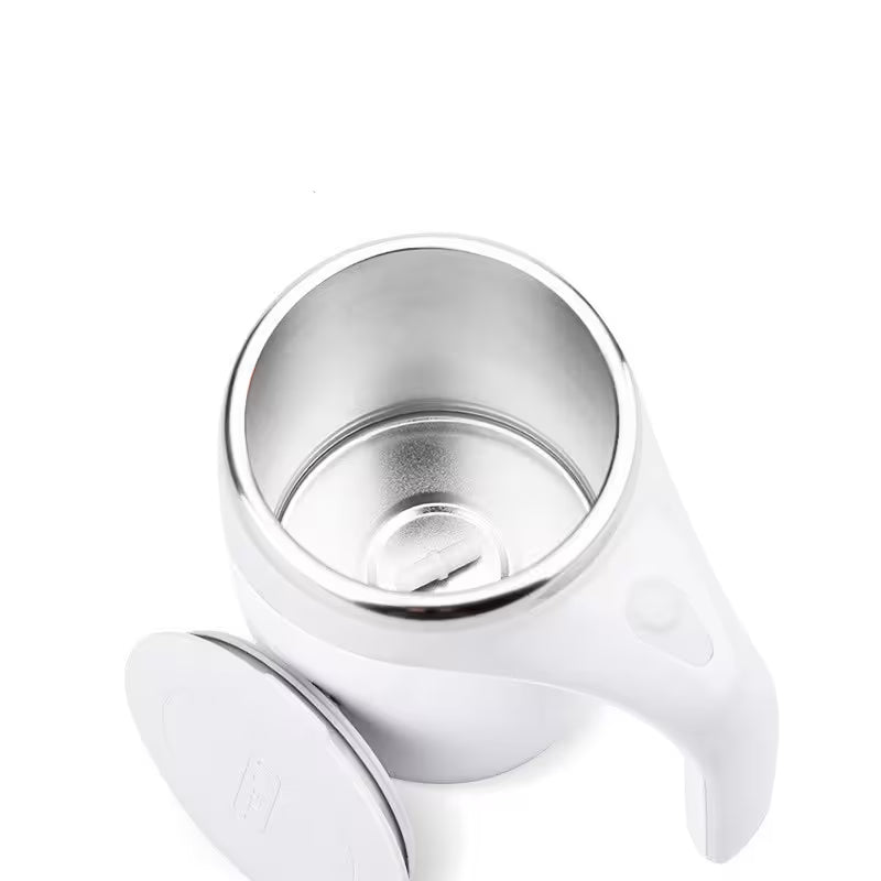 White and silver container on a white background