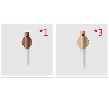 Two wooden and white items with quantity labels on a white background