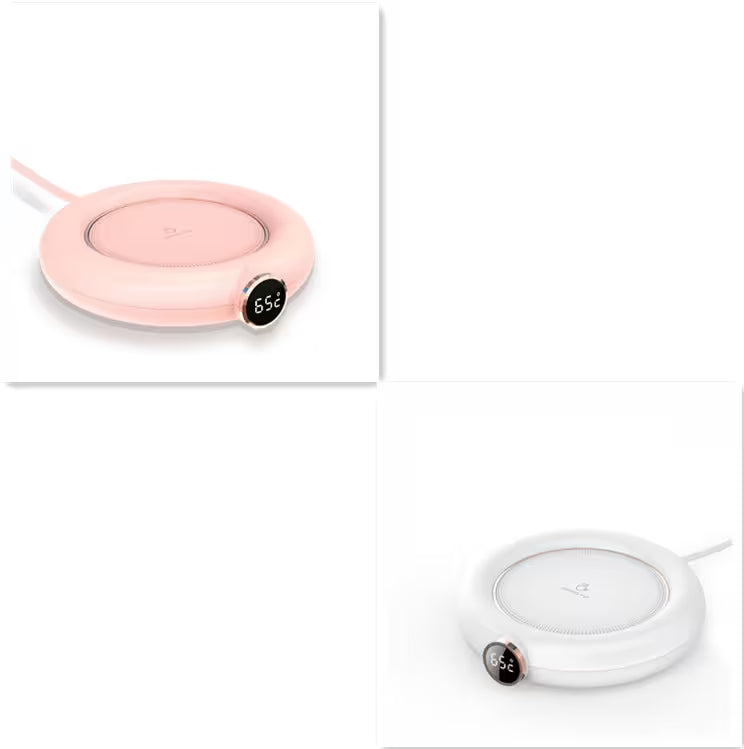 Two wireless chargers, one pink and one white, on a white background.