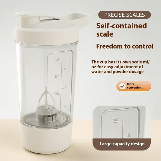 Self-contained scale cup with measurement markings on a light background