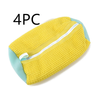 4Pcs Yellow Shoe Laundry Bag