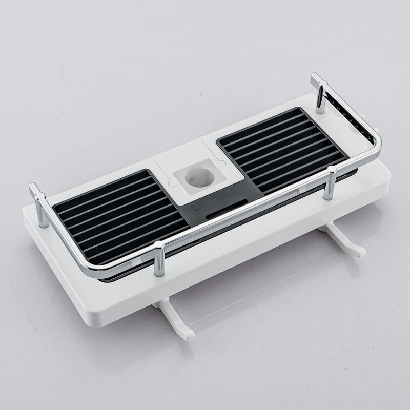 Shower Rod Rack - Black and White Round Hole