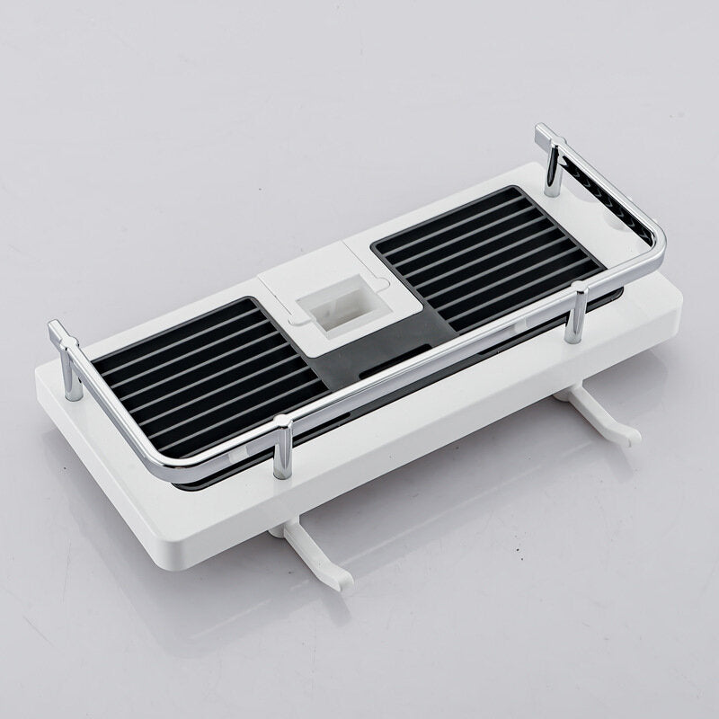 Shower Rod Rack - Black and White Square Hole