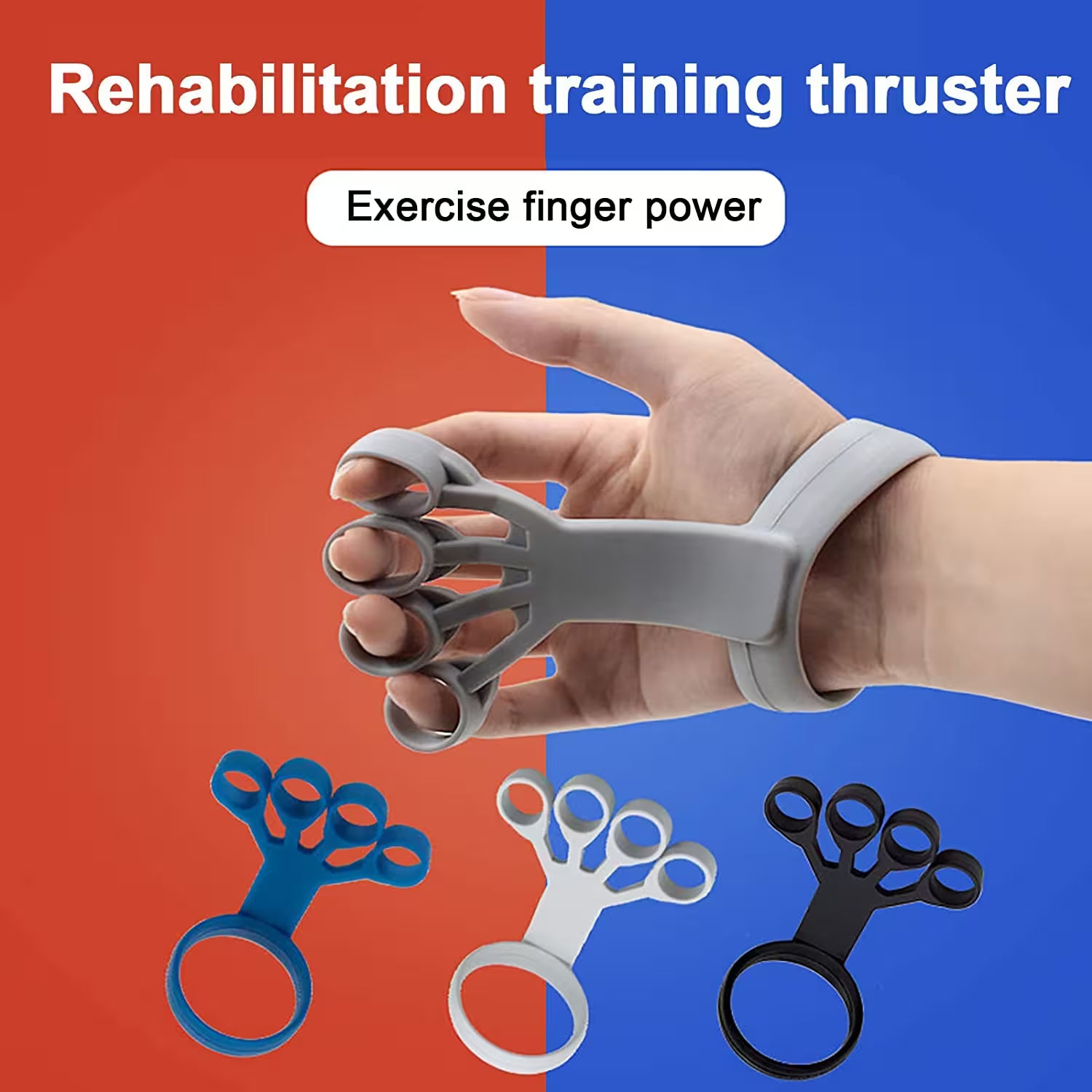 Silicone Grip Strength Trainer – 3 Resistance Levels, Dual-Mode Hand Exerciser for Rehab, Gaming, Sports & Musicians