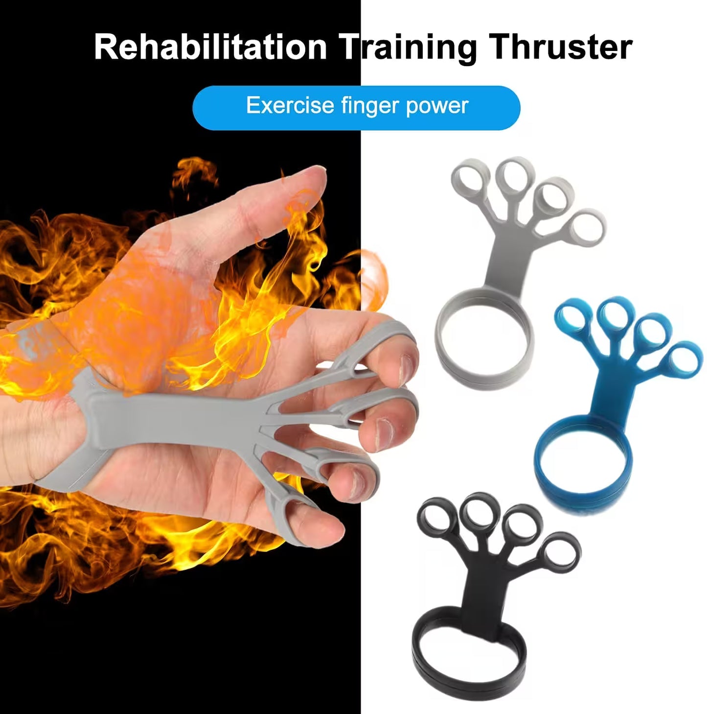 Silicone Grip Strength Trainer – 3 Resistance Levels, Dual-Mode Hand Exerciser for Rehab, Gaming, Sports & Musicians