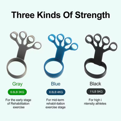 Silicone Grip Strength Trainer – 3 Resistance Levels, Dual-Mode Hand Exerciser for Rehab, Gaming, Sports & Musicians