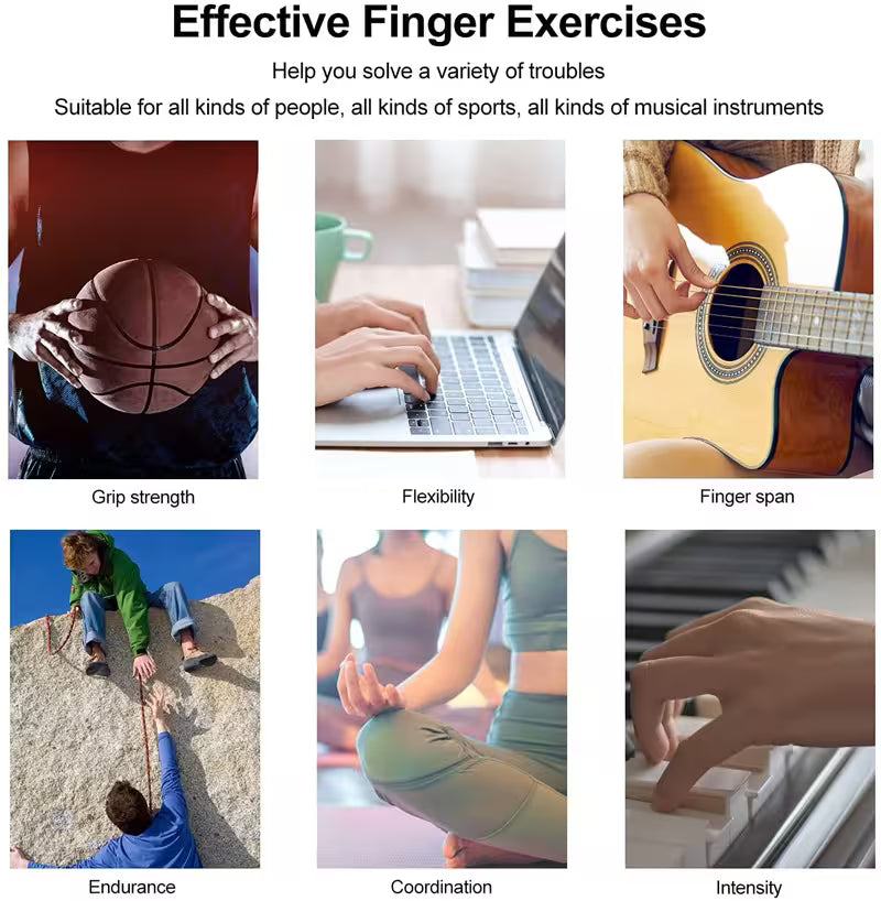 Silicone Grip Strength Trainer – 3 Resistance Levels, Dual-Mode Hand Exerciser for Rehab, Gaming, Sports & Musicians
