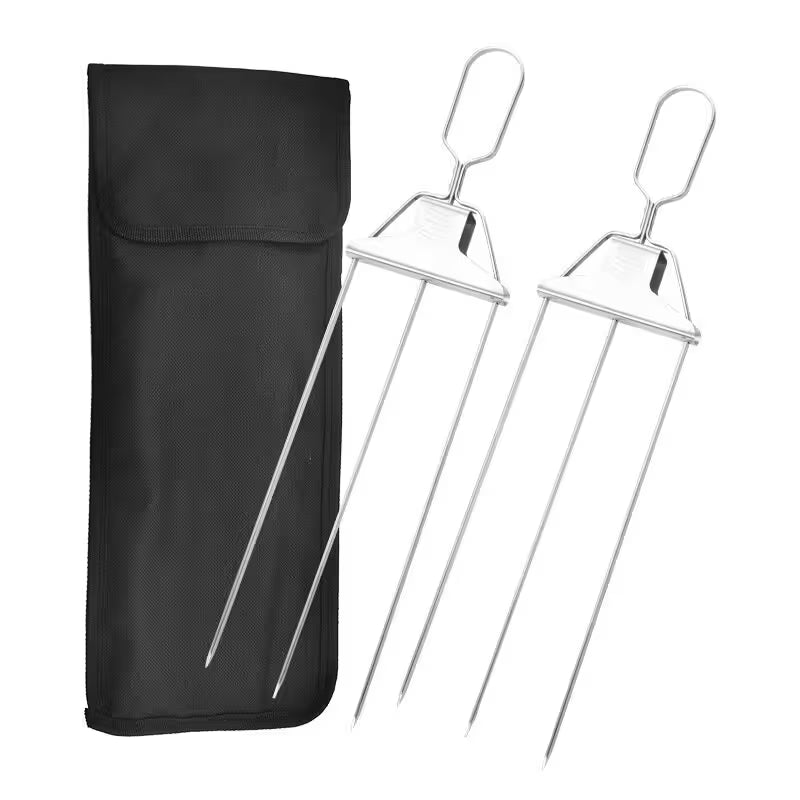 Two metal cocktail shakers with a black carrying case on a white background