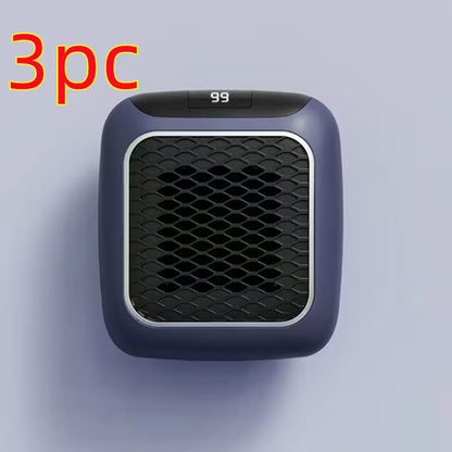 Black air purifier with a textured front panel on a light gray background, labeled '3pc' in red text.
