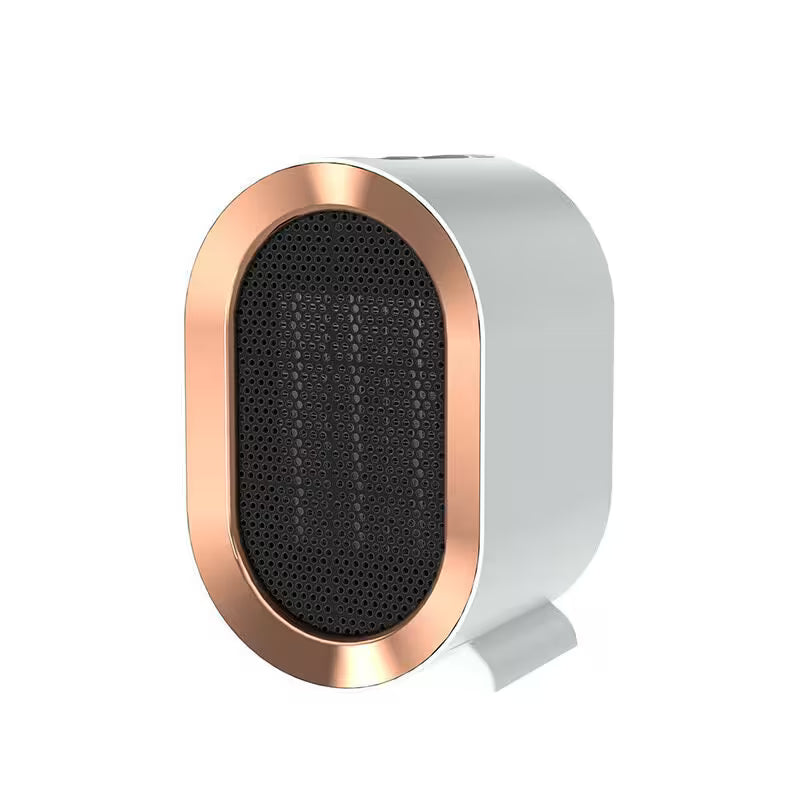 White and rose gold speaker on a white background