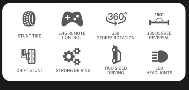 Specifications of the Double-Sided Remote Control Stunt Car