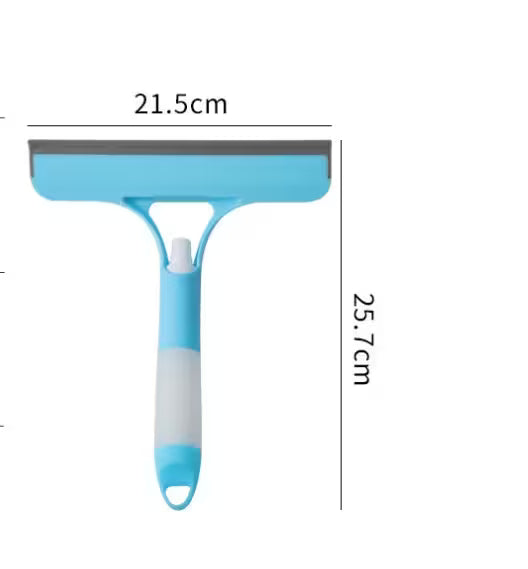 Blue squeegee with dimensions on a white background
