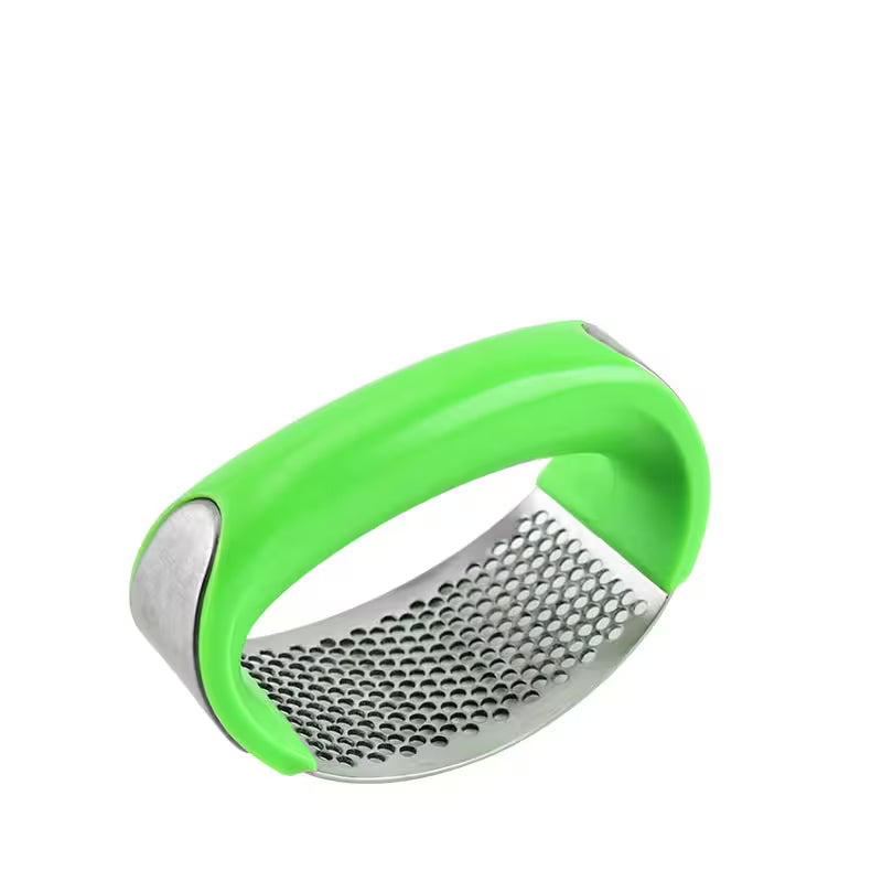 Green Stainless Steel Garlic Press Rocker – Easy Squeeze Mincer & Crusher for Busy Home Cooks